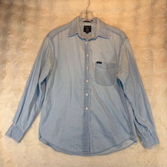 Façonnable Tops - Faconnable women Light Wash Denim Button Down Shirt Small Blue‎ Albert Goldberg